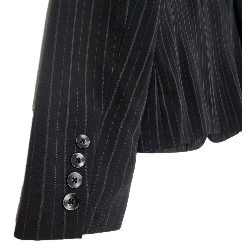 Caslon Blazer Womens Black Gray Pinstripe Jacket Size 8 Office Work Career - Picture 5 of 7